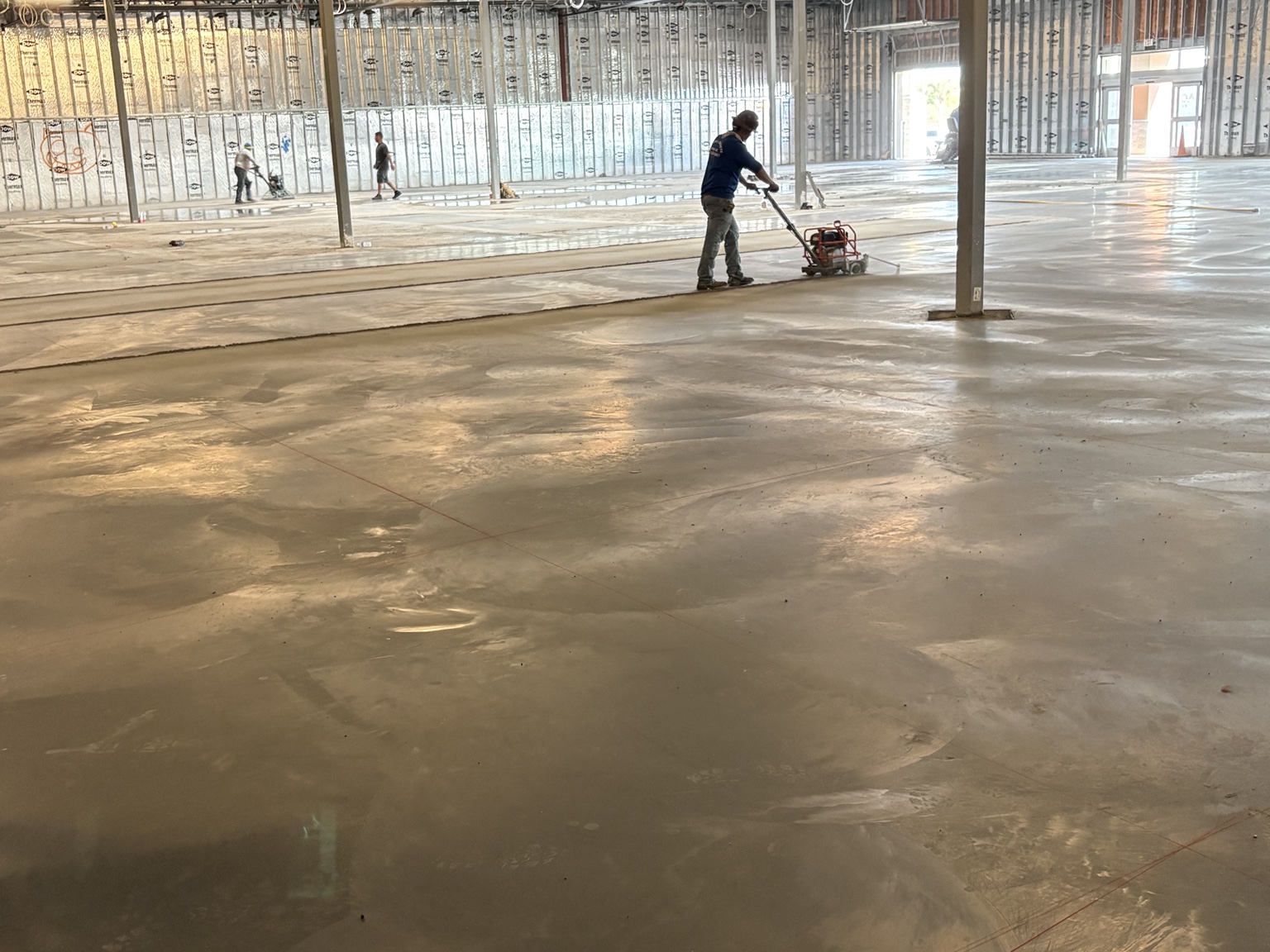 Power trowel concrete finishing
